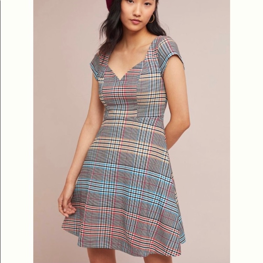 Anthro plaid dress NWT